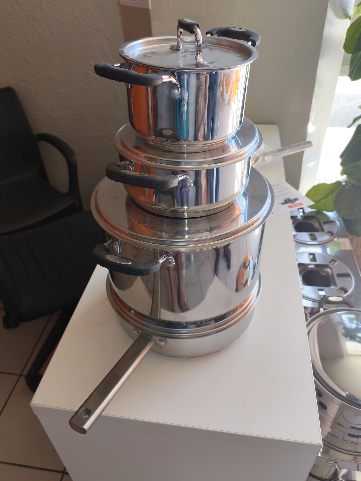 Stainless steel pots and pan