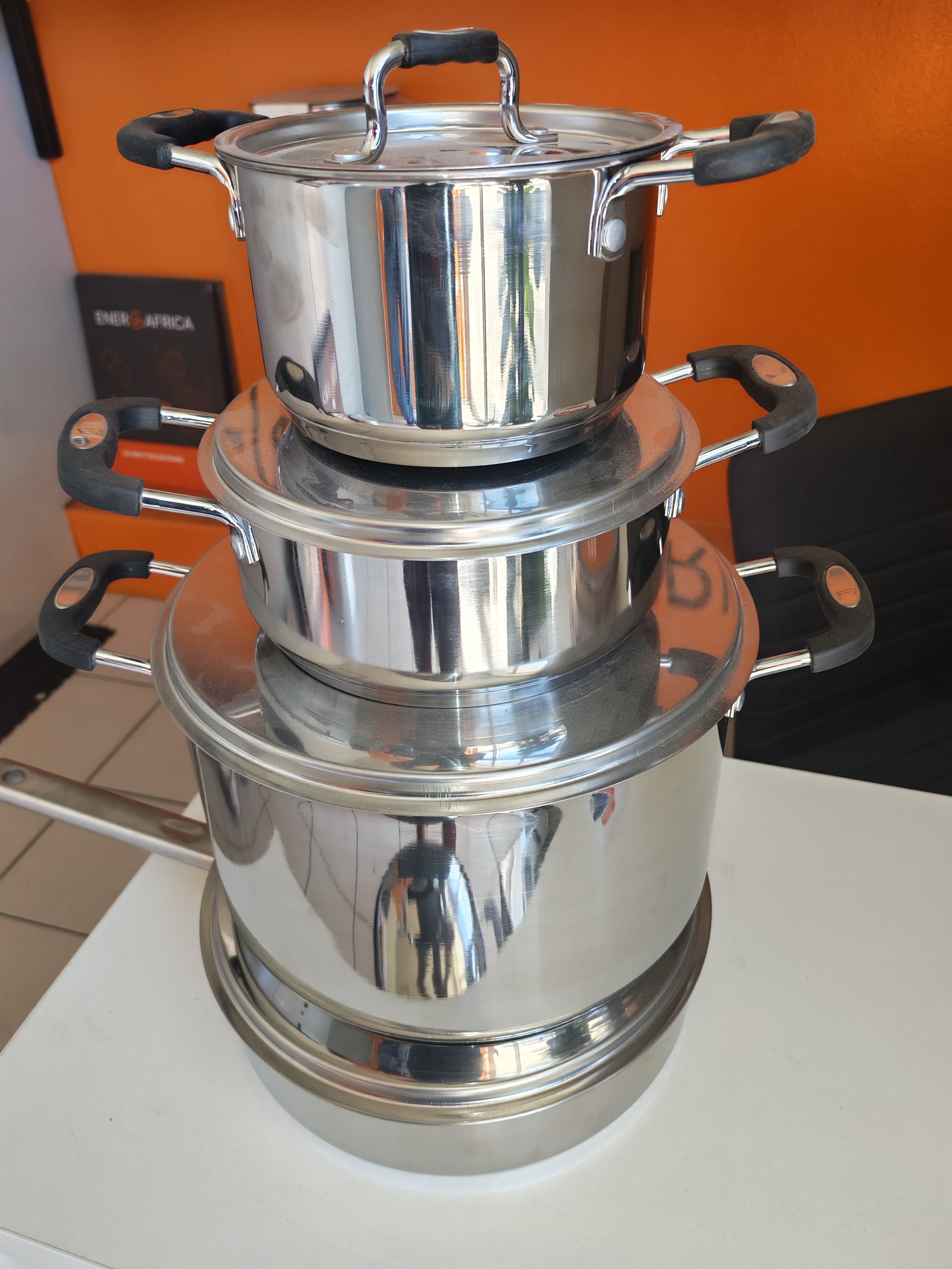 Stainless steel pots and pan
